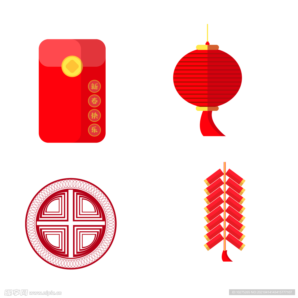 新年春节过年元旦图标贴纸