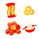 新年春节过年元旦图标贴纸