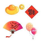 新年春节过年元旦图标贴纸