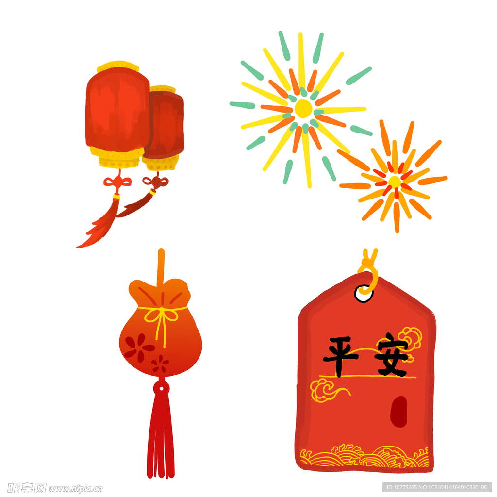 新年春节过年元旦图标贴纸