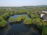 茶园鸟瞰航拍茶田湿地