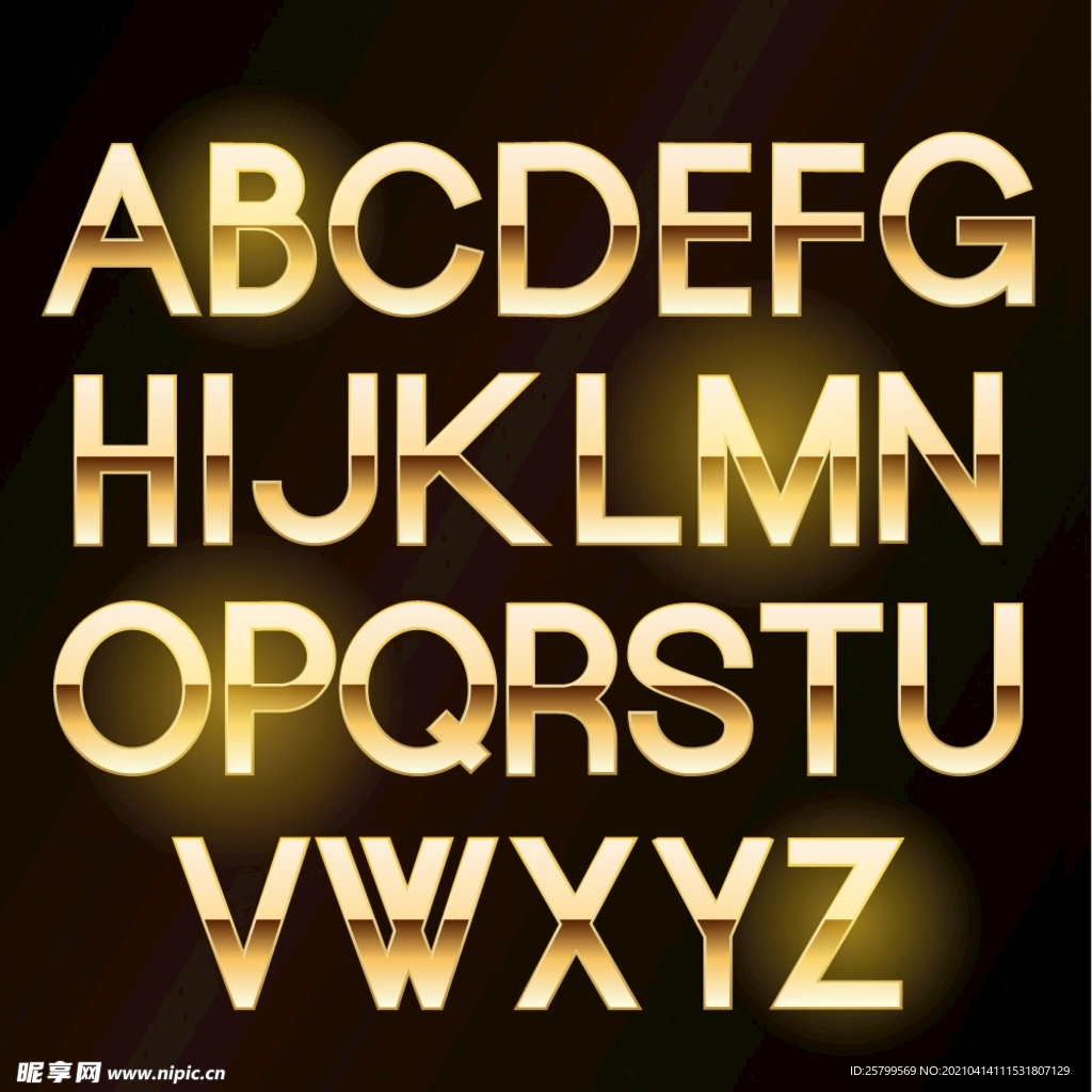 金色大写字母