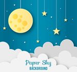 夜空云上的月亮