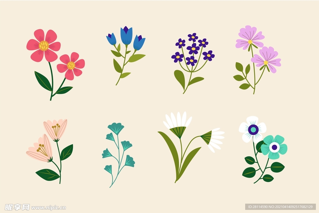 花花 花草 矢量图