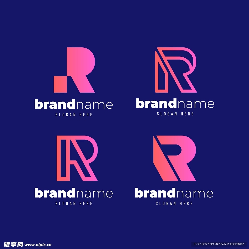 R字母logo商标设计