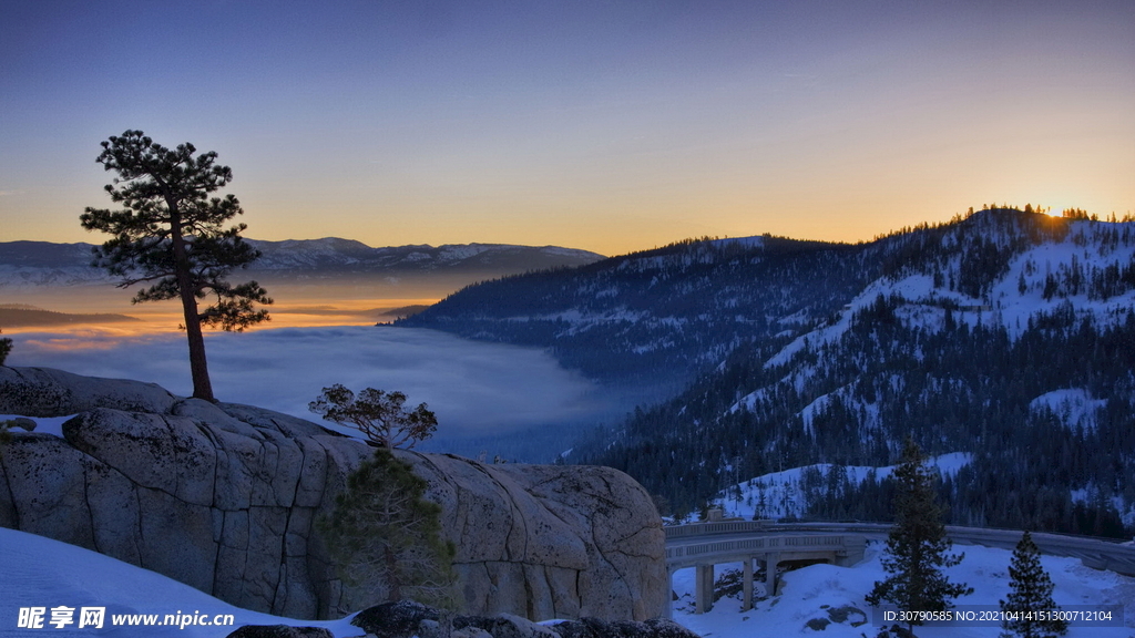 雪景 晨光