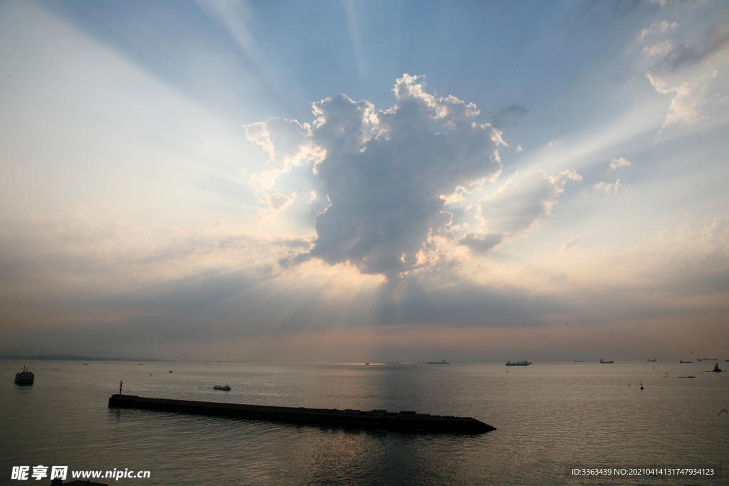 海边晚霞落日黄昏火烧云