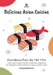 美味寿司手绘美食海报设计