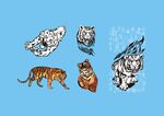 老虎 矢量 图腾 卡通 猛虎