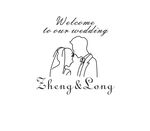 线描婚礼订婚简约背景