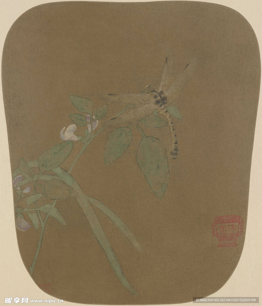 宋 豆荚蜻蜓图