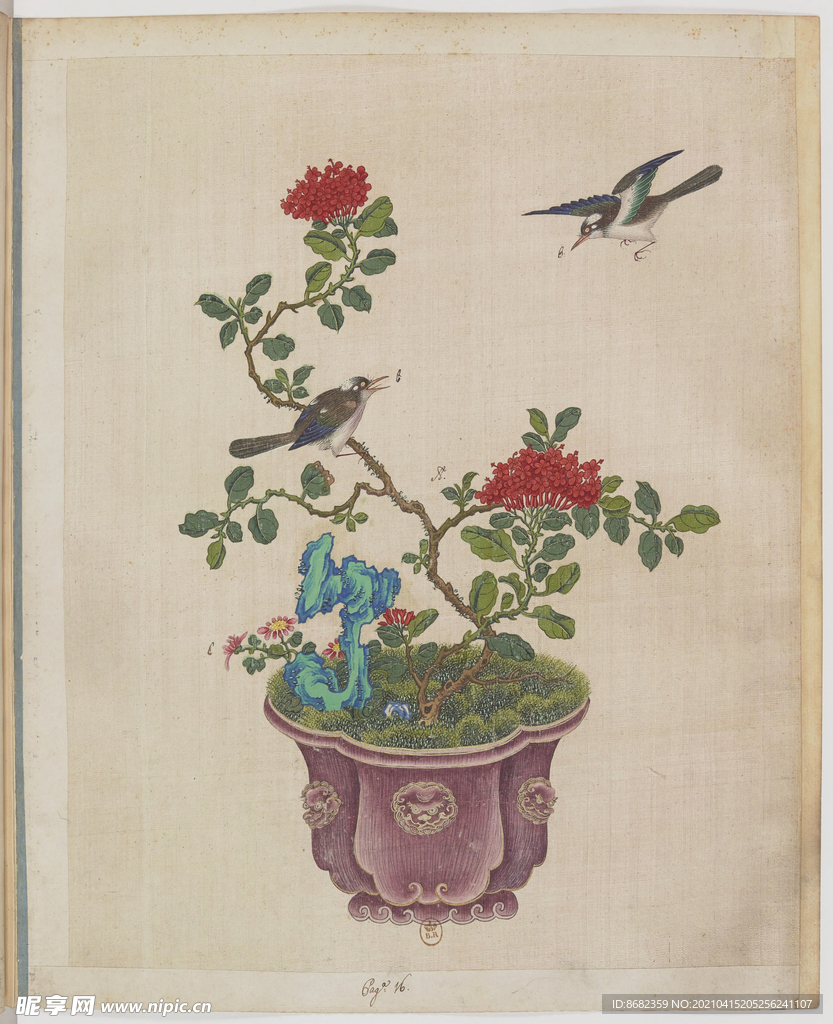 盆景花鸟图册