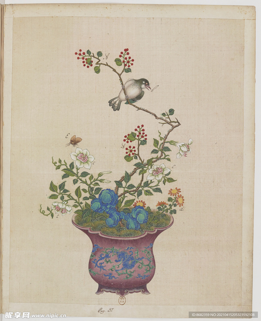盆景花鸟图册
