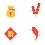 新年春节过年元旦图标贴纸图片