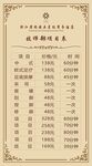 美容养生价格表