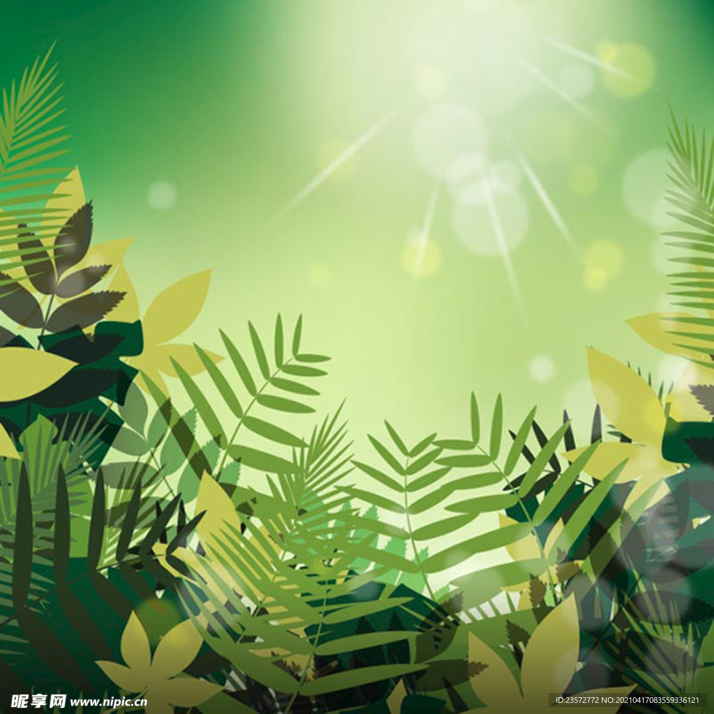 绿叶矢量背景