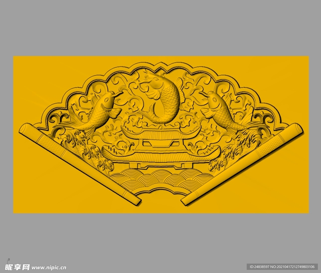CAD浮雕装饰画立体模型