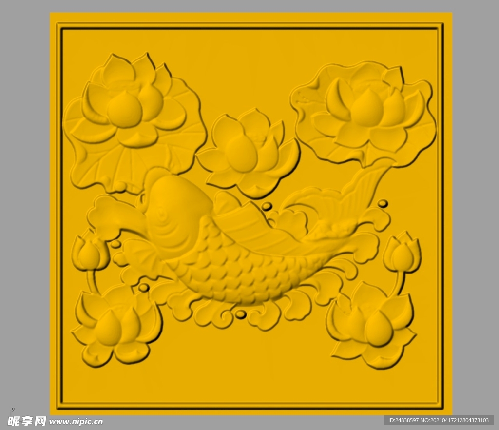 CAD浮雕装饰画立体模型