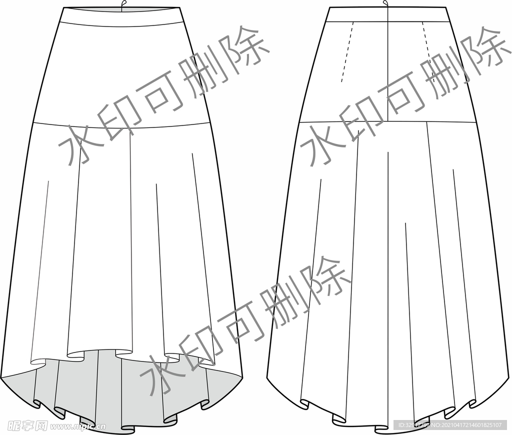 skirt 女士半身裙款式图