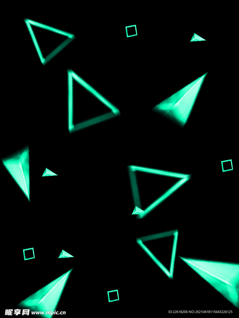 青色抽象三角元素背景