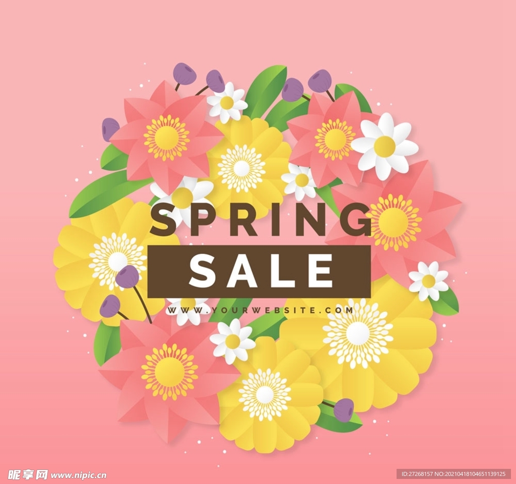 春季花卉销售海报