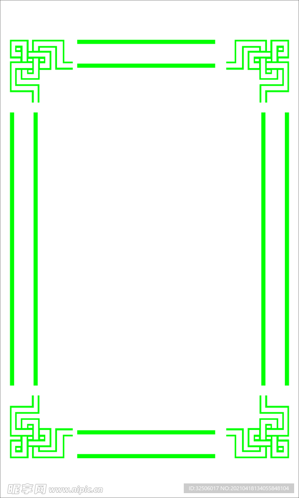绿色中国风纹理边框矢量