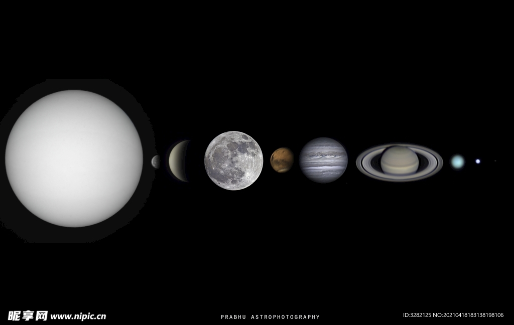 太阳系行星及月亮