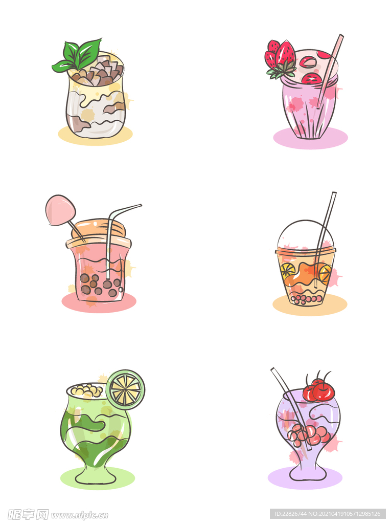 手绘奶茶