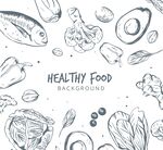 手绘健康食物背景