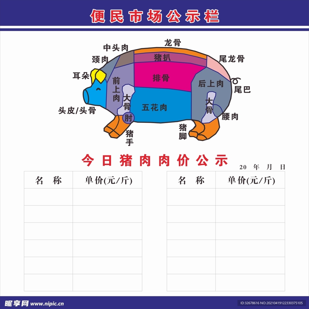 便民 市场 猪肉 价格 公示栏