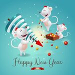 卡通老鼠新年贺卡