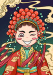 京剧人物手绘插画设计
