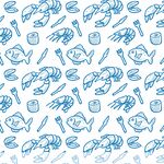 海鲜无边框矢量插画背景