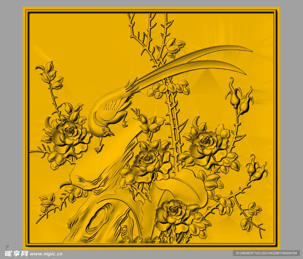 CAD浮雕装饰画立体模型