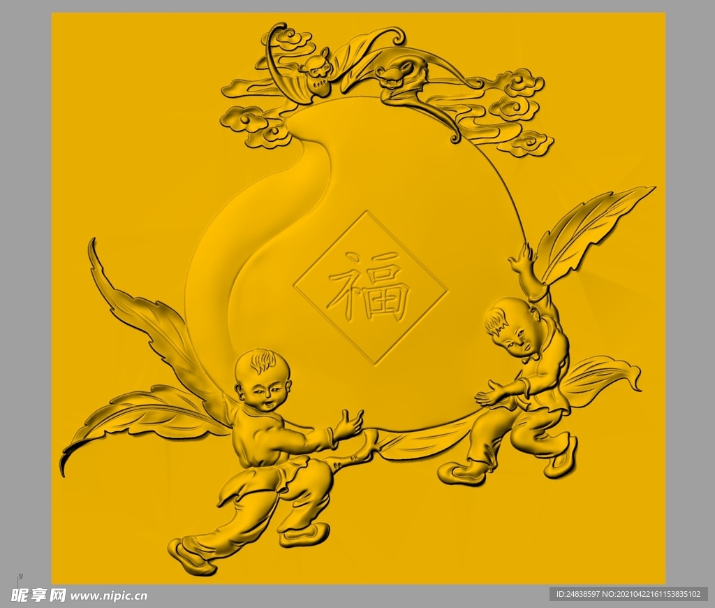 CAD浮雕装饰画立体模型