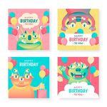 小怪兽生日卡