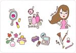 护肤化妆用品插画
