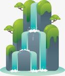 高山流水瀑布美景