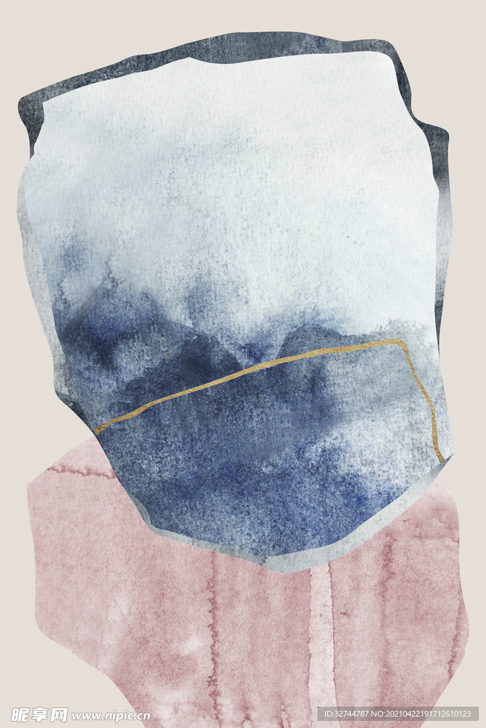 抽象色块装饰画