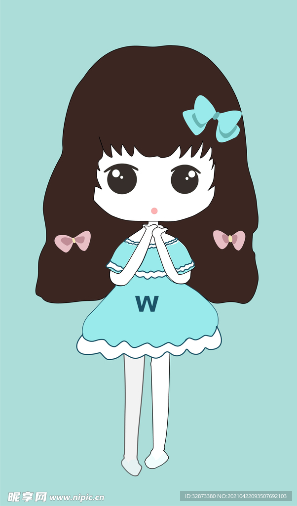 矢量图 小女孩  卡通人物