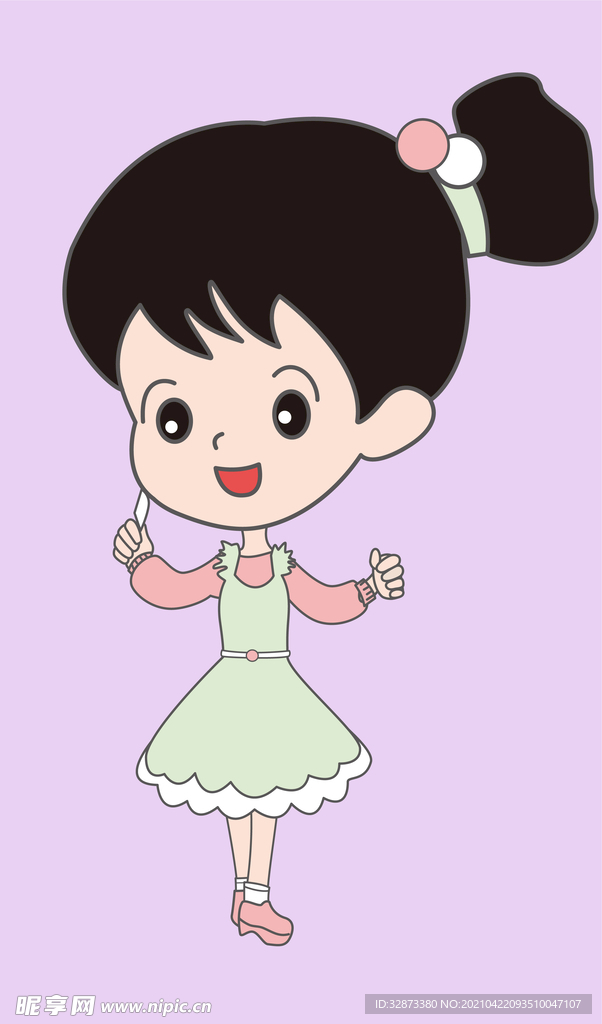矢量图 小女孩  卡通人物