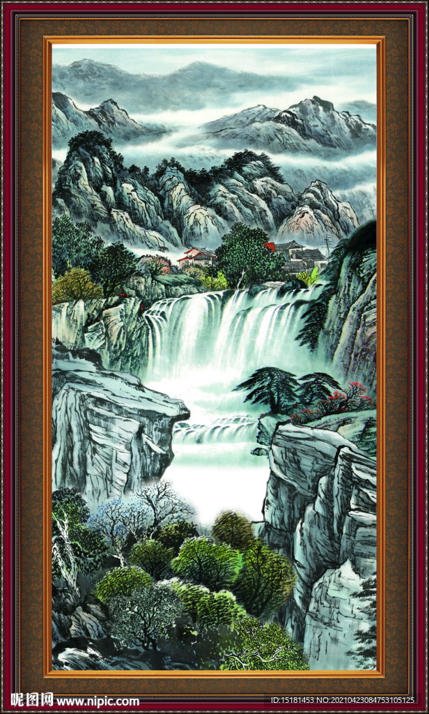 中堂画山水