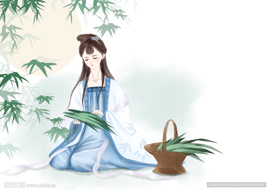 采花的女子
