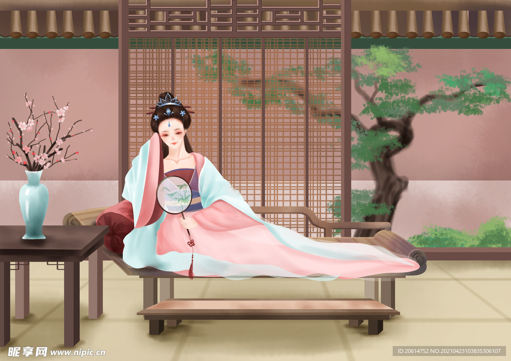 休憩的美女