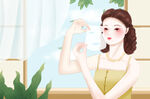 贴面膜的美女