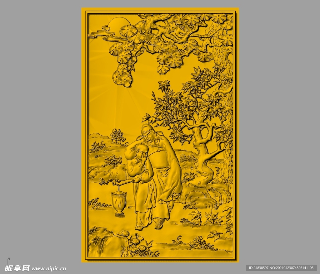 CAD浮雕装饰画立体模型