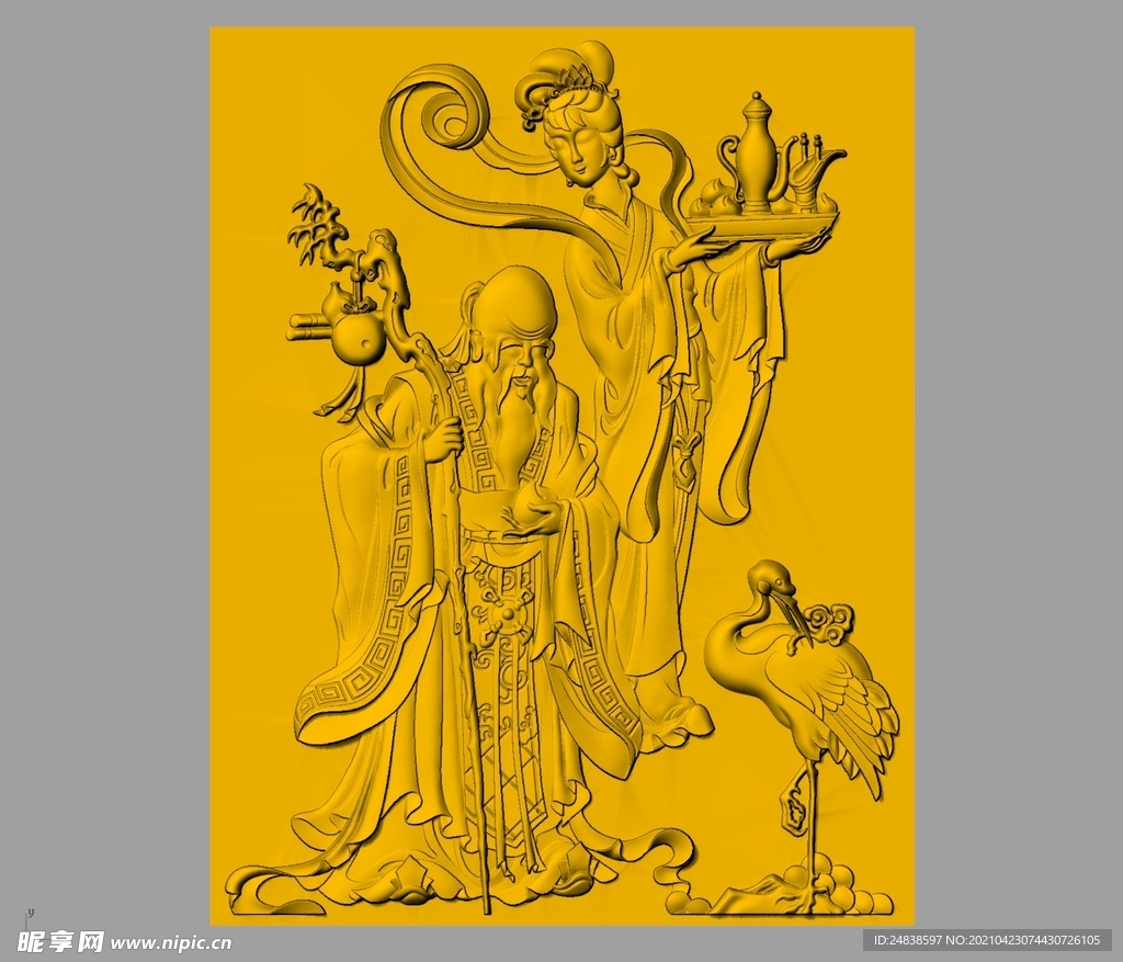 CAD浮雕装饰画立体模型