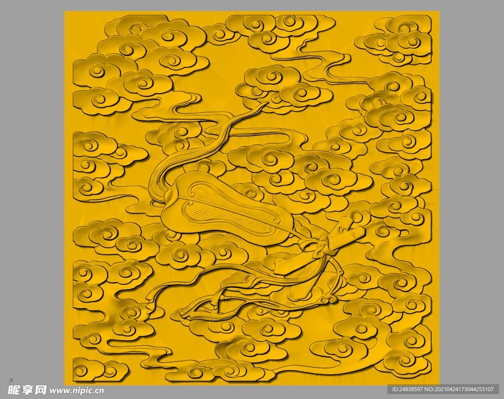 CAD浮雕装饰画立体模型 