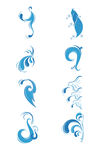 手绘蓝色花纹