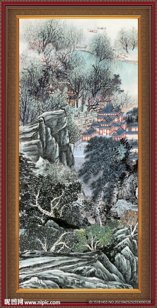 中堂画山水 